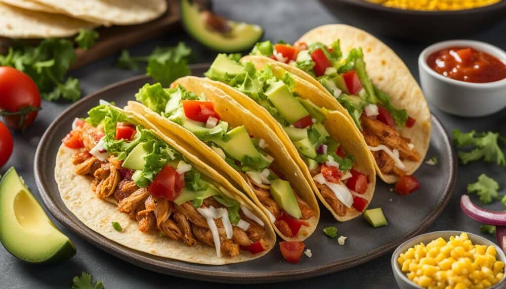 Chicken taco with toppings