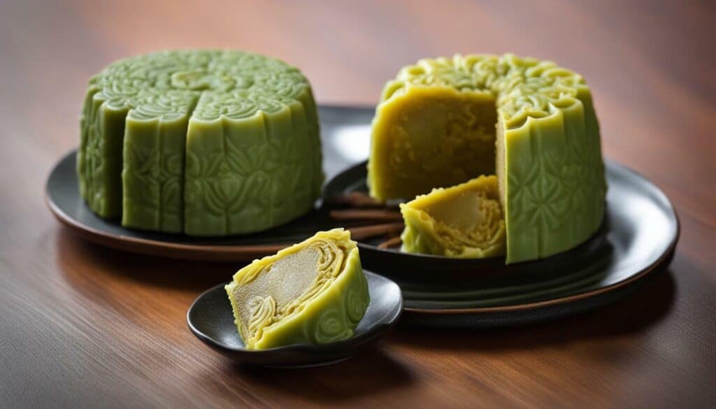 Green Tea and Durian Mooncakes