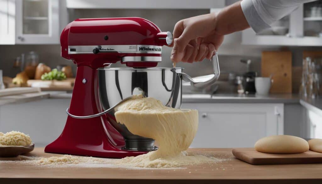 KitchenAid stand mixer with dough hook attachment
