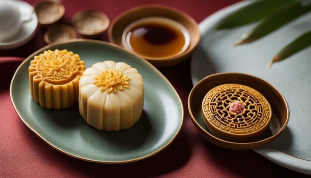 Lotus Seed Paste and Red Bean Paste Mooncakes