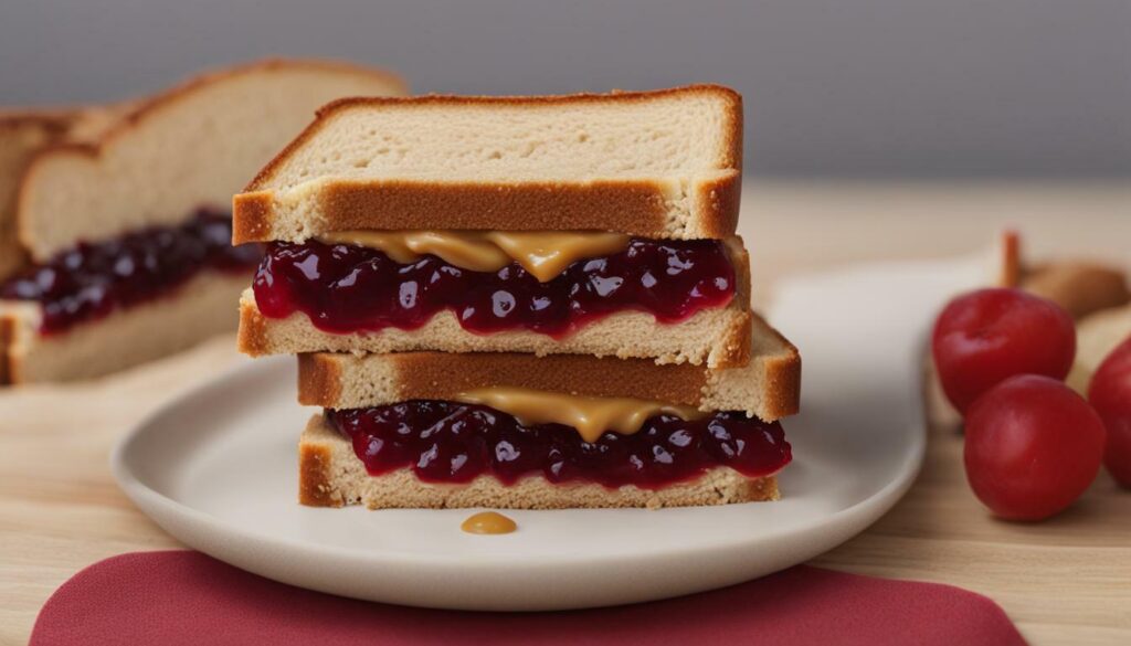 Peanut butter and jelly sandwich