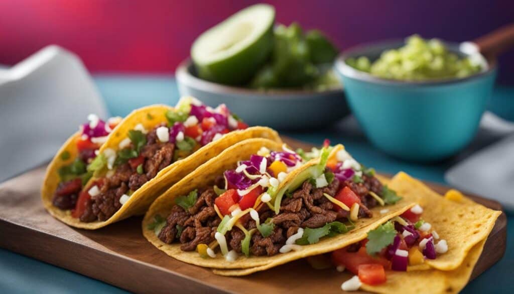 Protein content beef taco