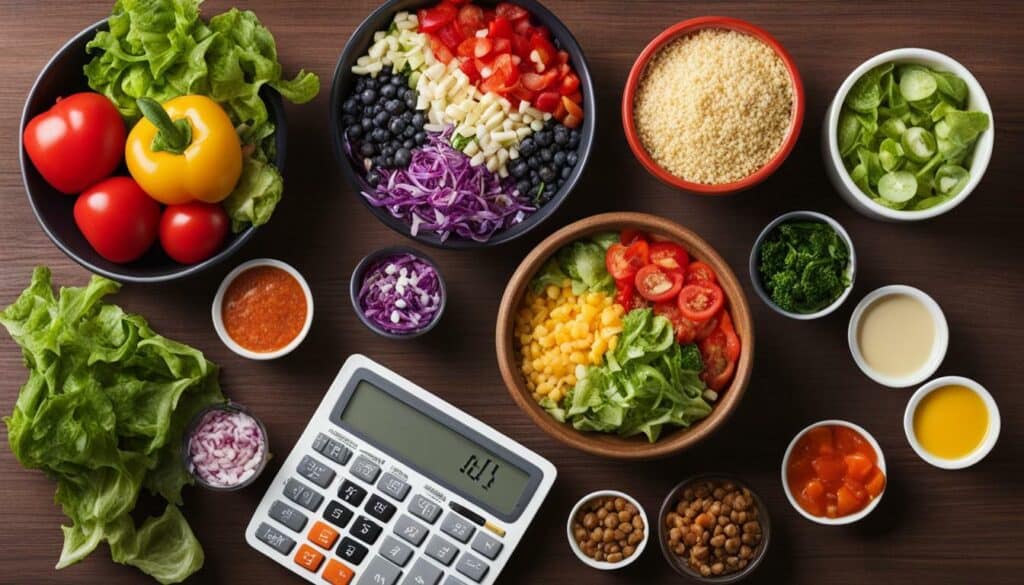 Salad with calculator