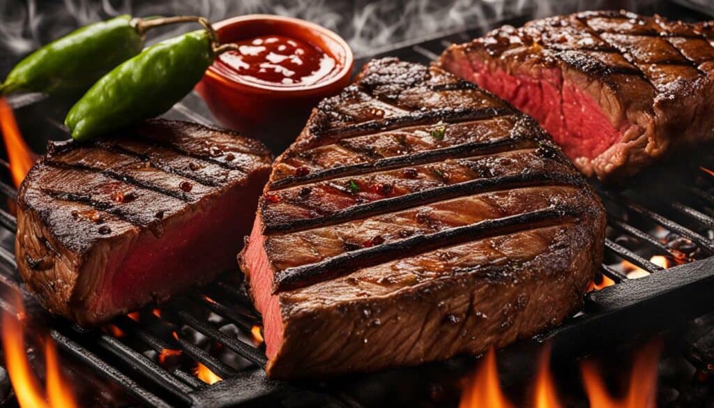 Steak on grill