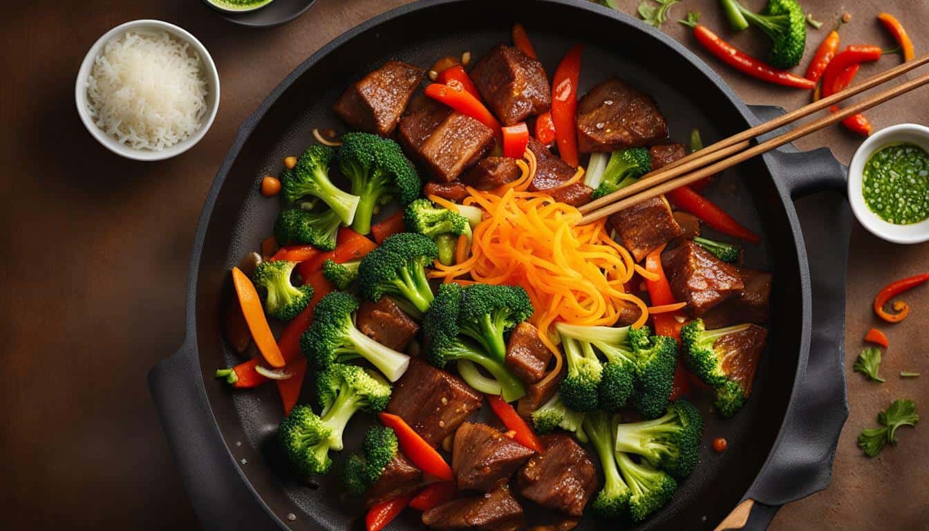 What are the seven common ingredients in a stir-fry?