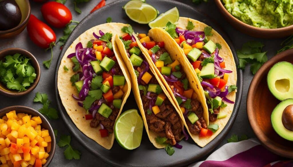 beef taco with vegetables