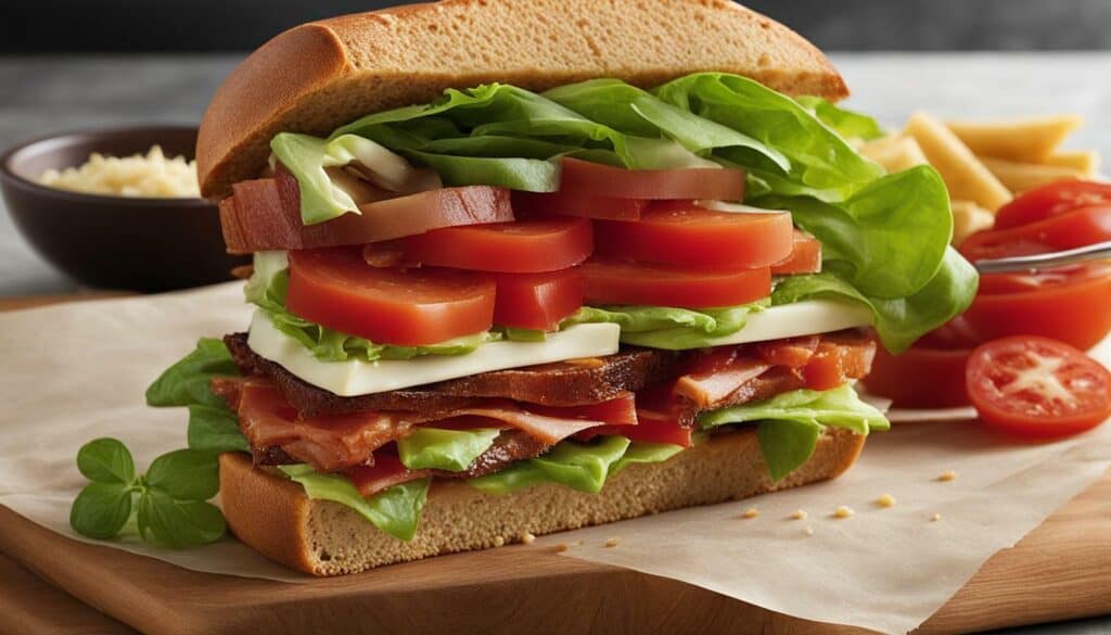 blt sandwich nutritional value