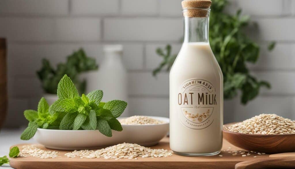 bottle of oat milk