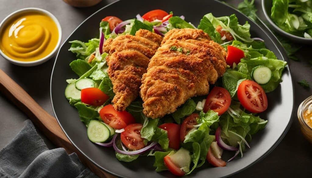 calories in a fried chicken salad