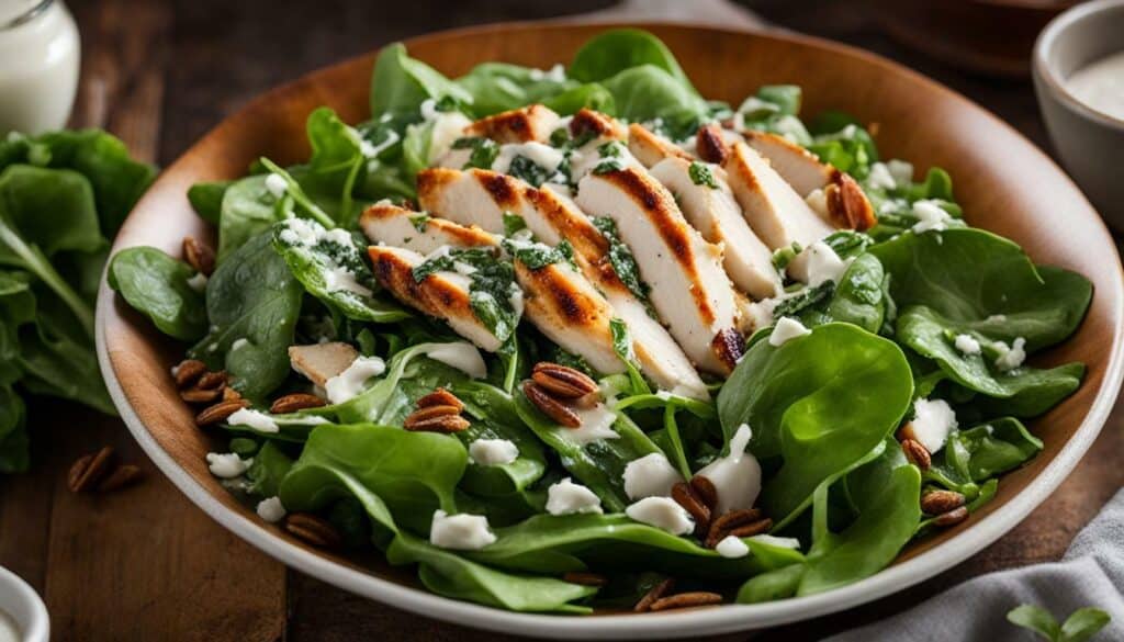 calories in a salad with ranch