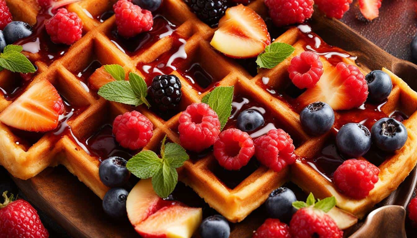 calories in waffle with syrup