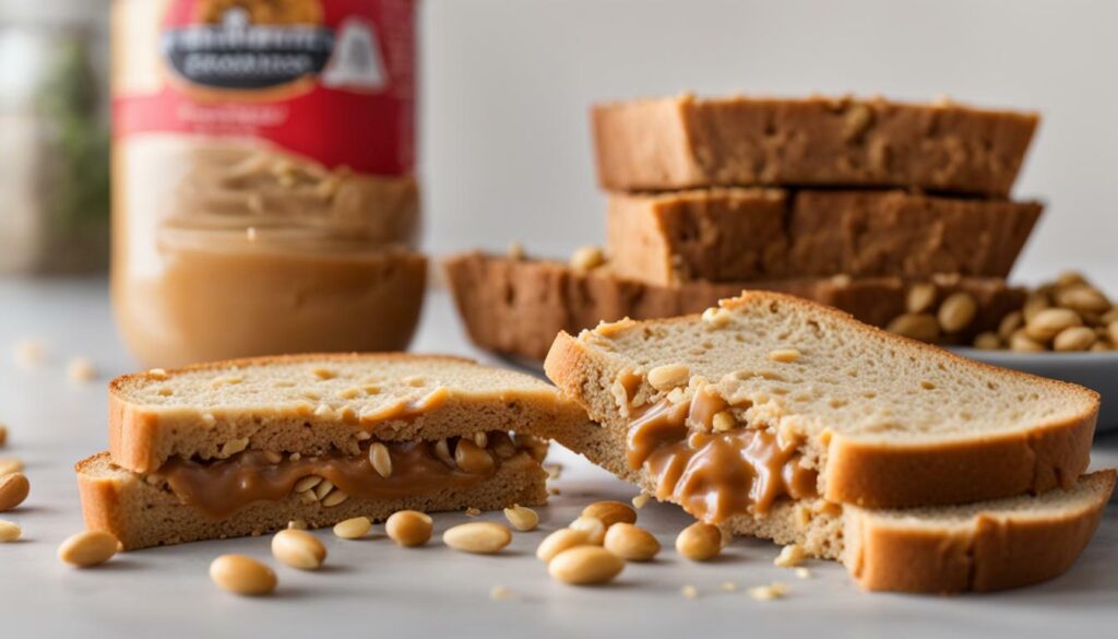 carbs in a peanut butter sandwich