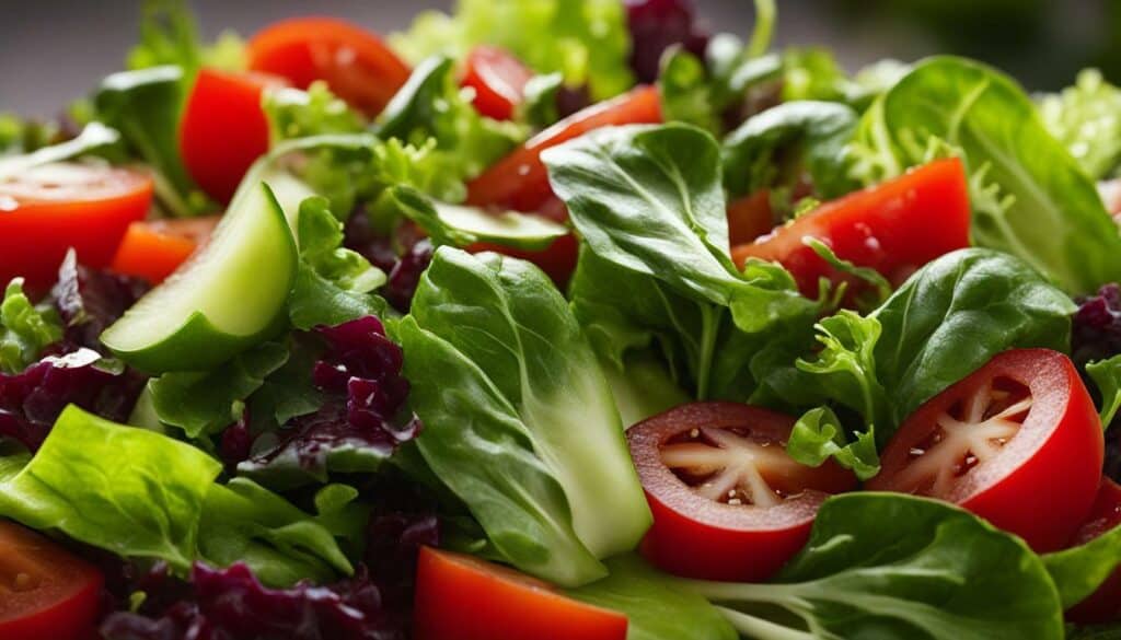 carbs in salad greens