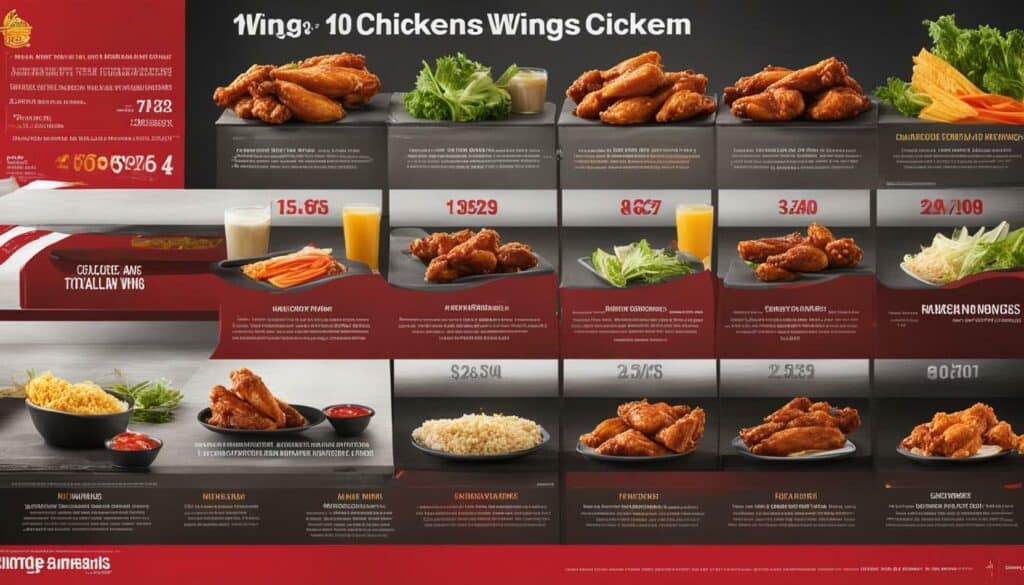 chicken wings nutritional information