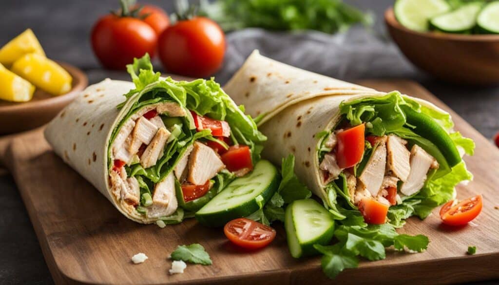 chicken wrap with salad