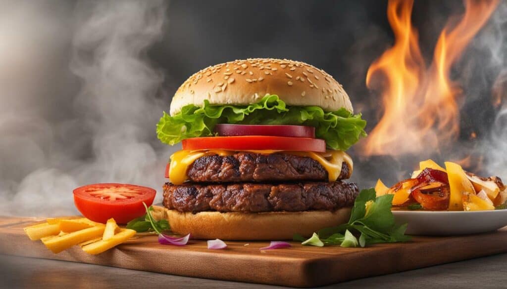 grilled hamburger calories