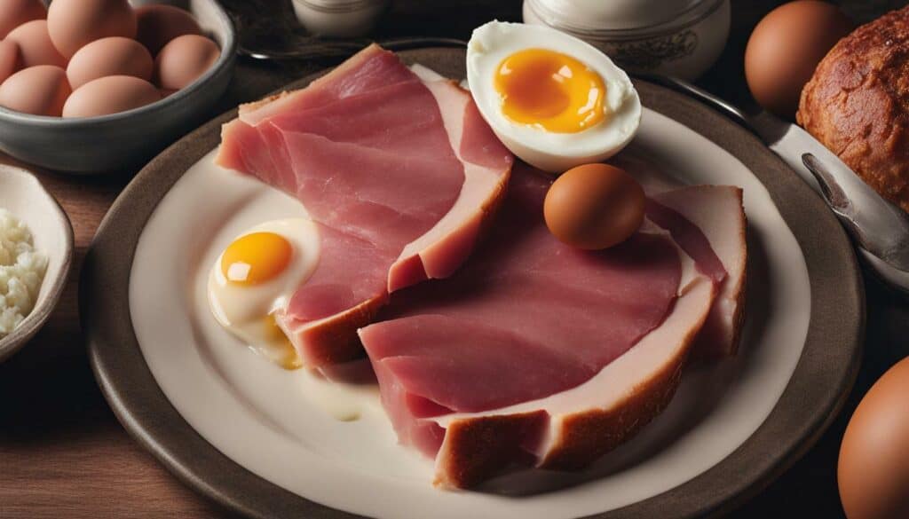 ham and egg calorie count