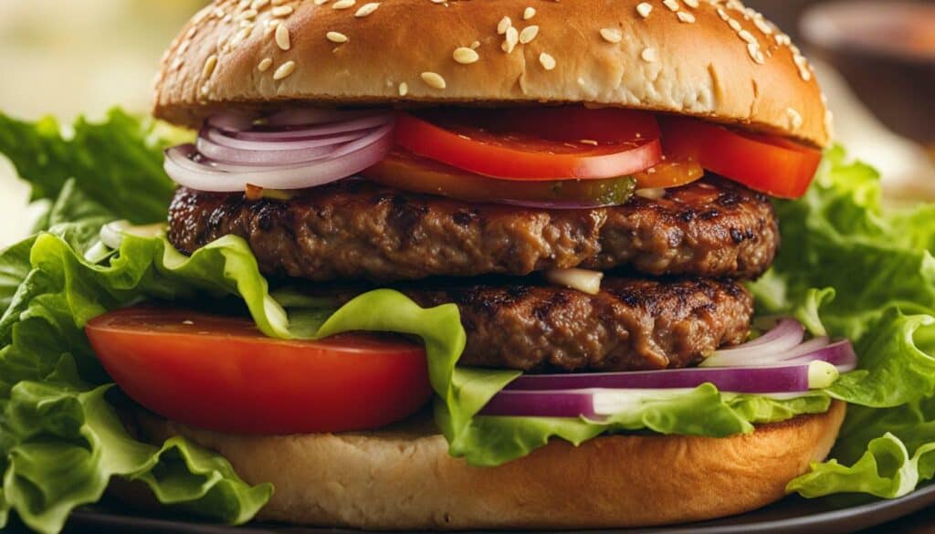 health information for 6 oz burger