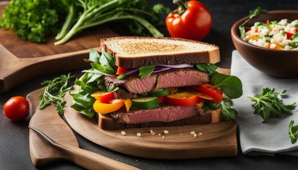 healthy steak sandwich