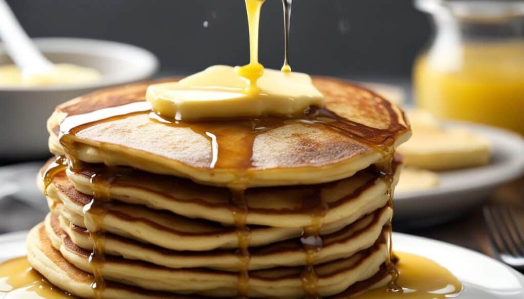 homemade pancake recipe with melted butter