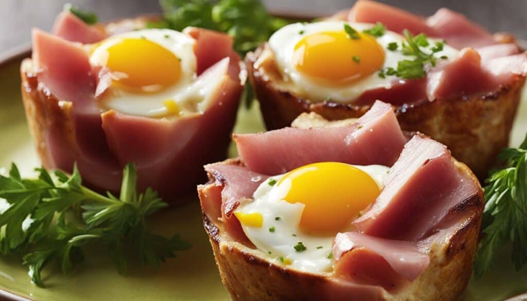 low-calorie ham and egg breakfast