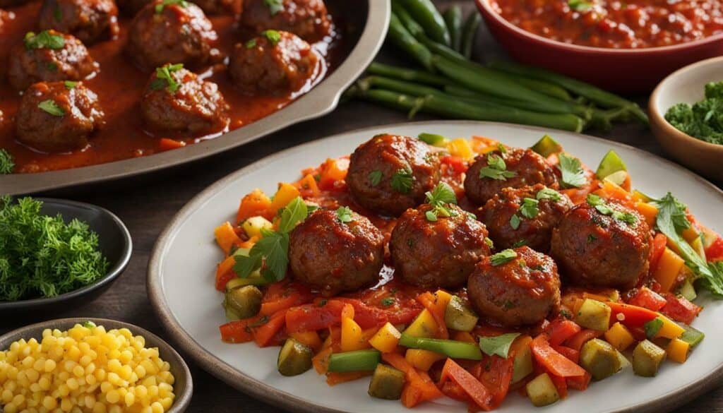 meatballs with red pepper flakes and Cajun seasoning