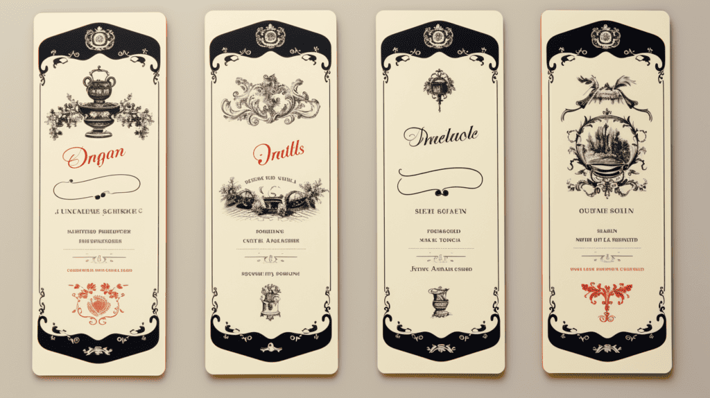 menu labels