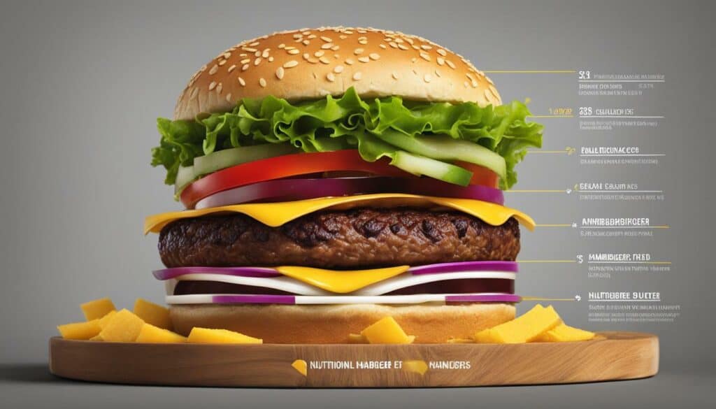 nutritional value of an 8 oz hamburger