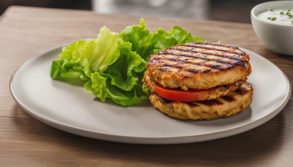 nutritional value of grilled chicken patty