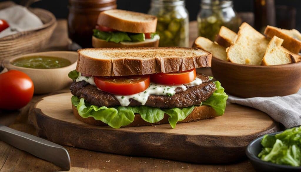 nutritious steak sandwich