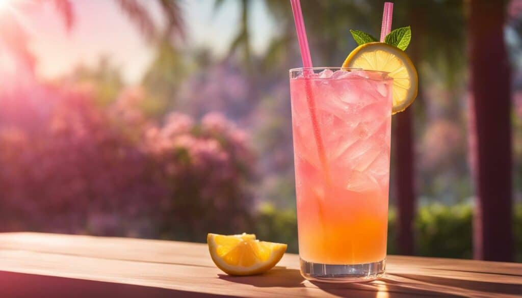 pink lemonade glass
