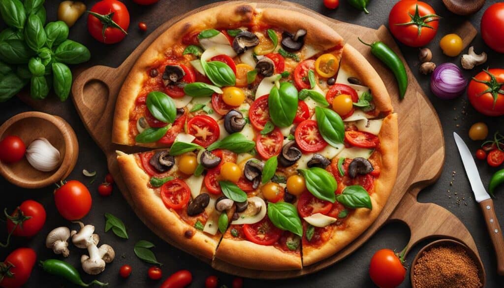 pizza with fresh vegetables