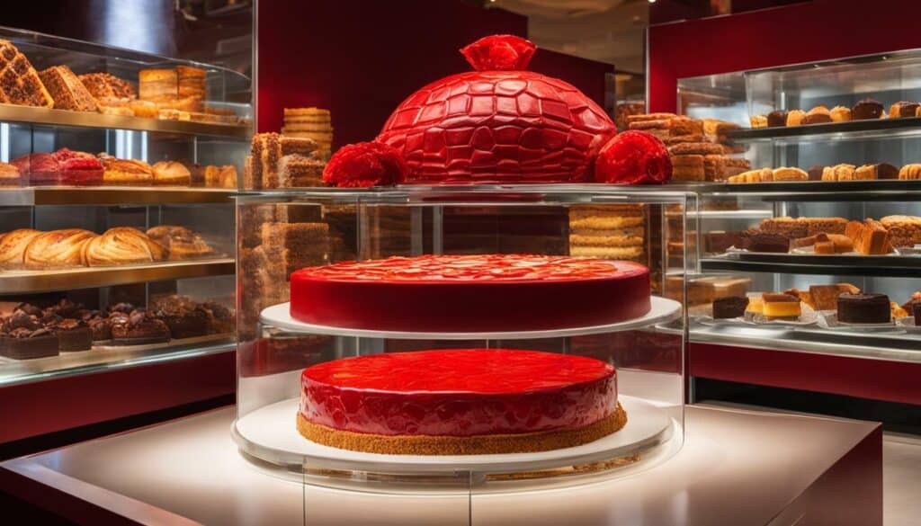 red tortoise cake in bakery