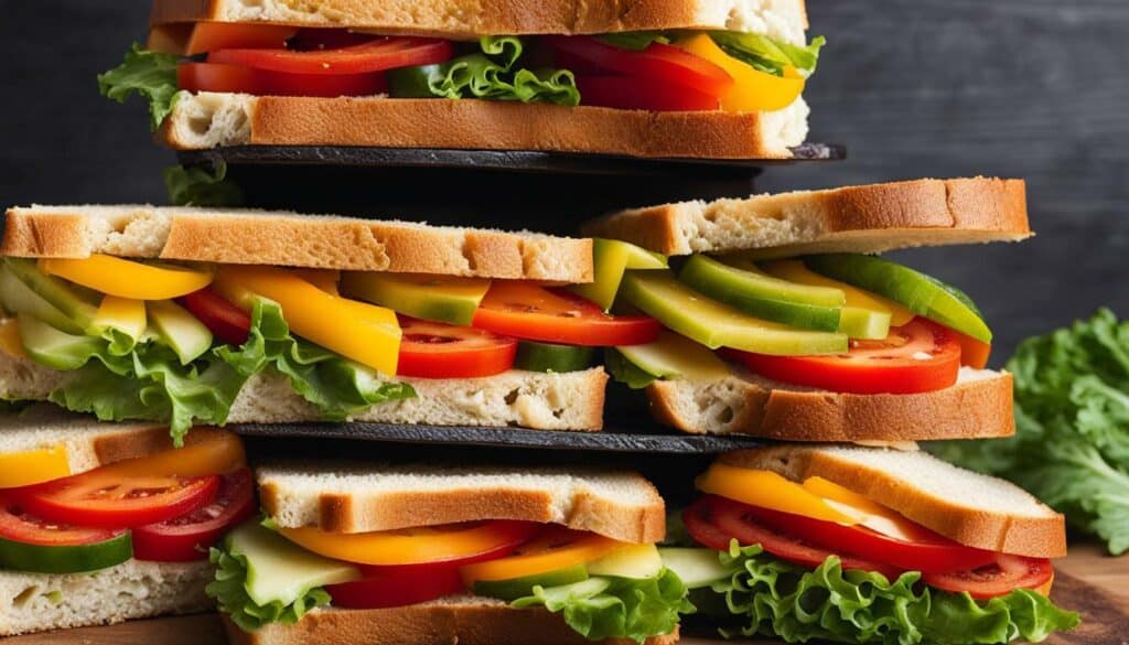 sandwich roll with fresh vegetables