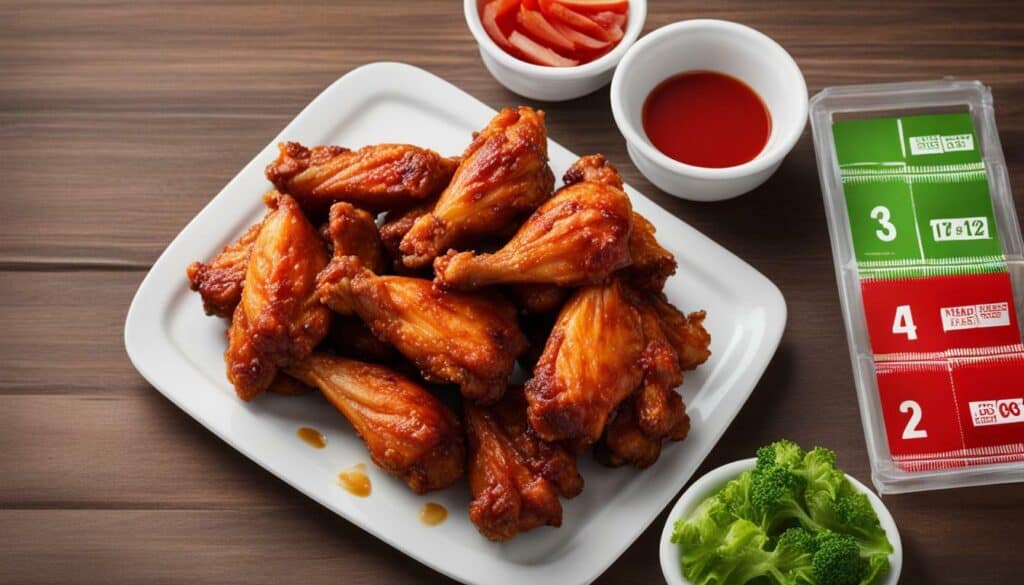 wing portion calories