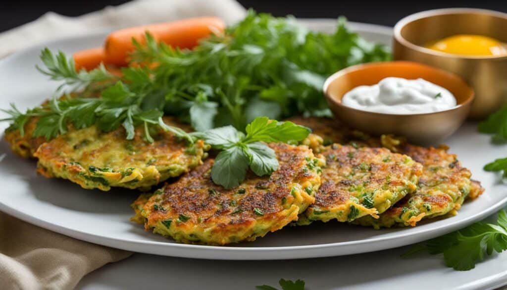 zucchini and carrot fritters