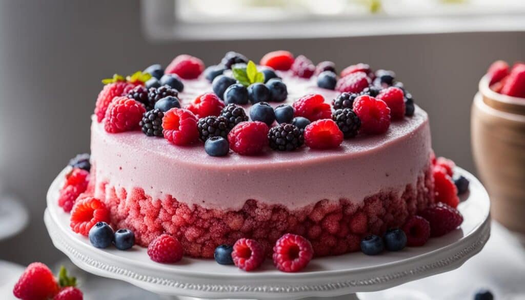 Decorated cake with fresh berries