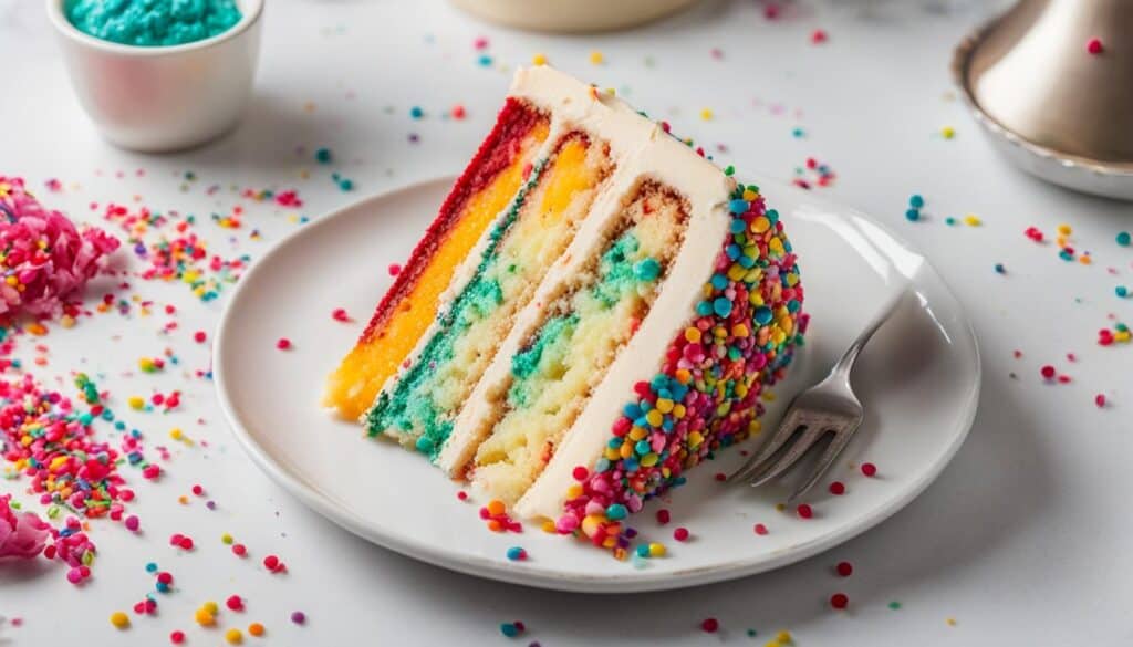 Funfetti cake with colorful sprinkles