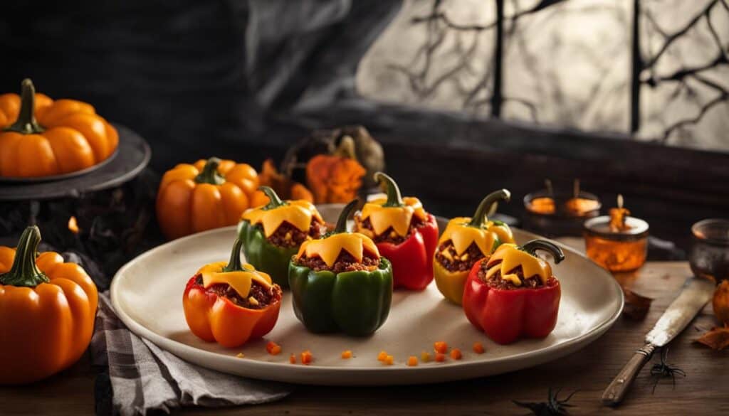 Jack-O'-Lantern Stuffed Peppers