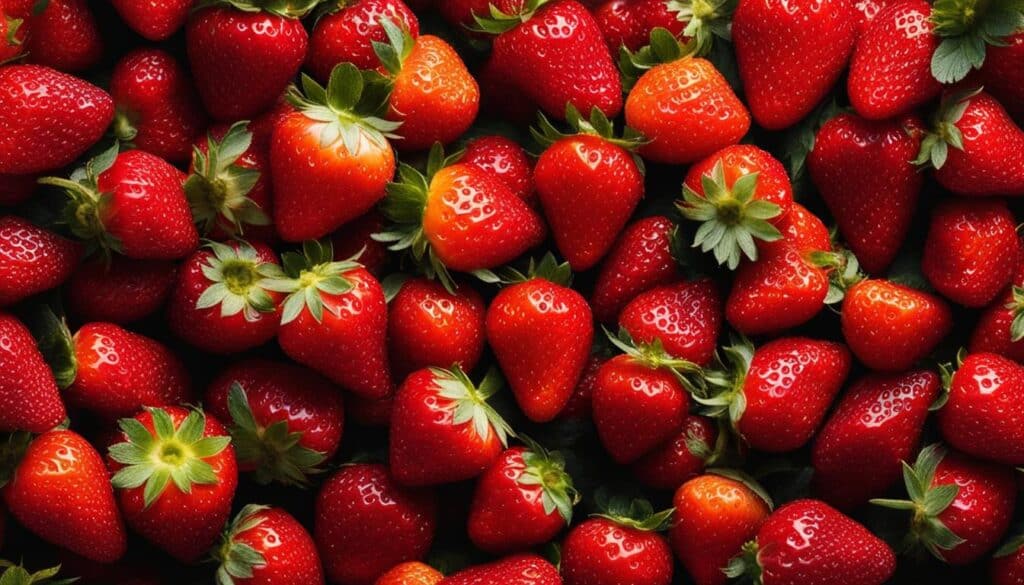 Oishii strawberries in a basket