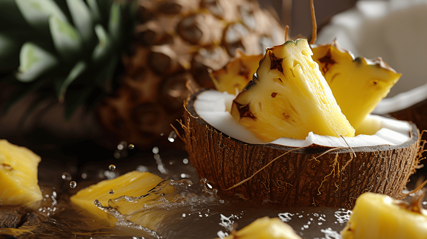 Savor the Sweetness of Pineapple Spears in Coconut Water