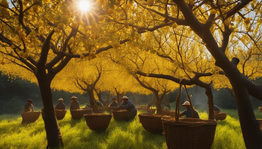 Yellow Plum Harvesting