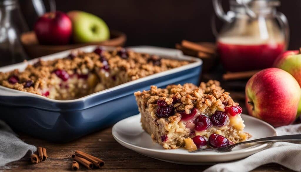 baked oatmeal with cranberries and apples