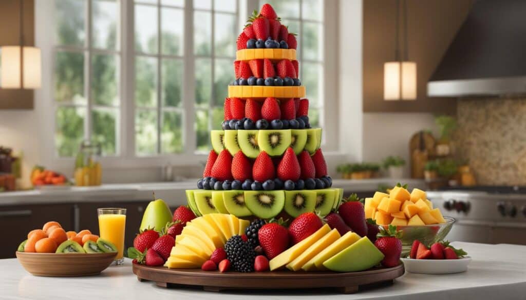 beautiful fruit tower