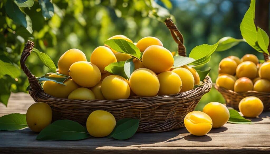 fresh yellow plum season