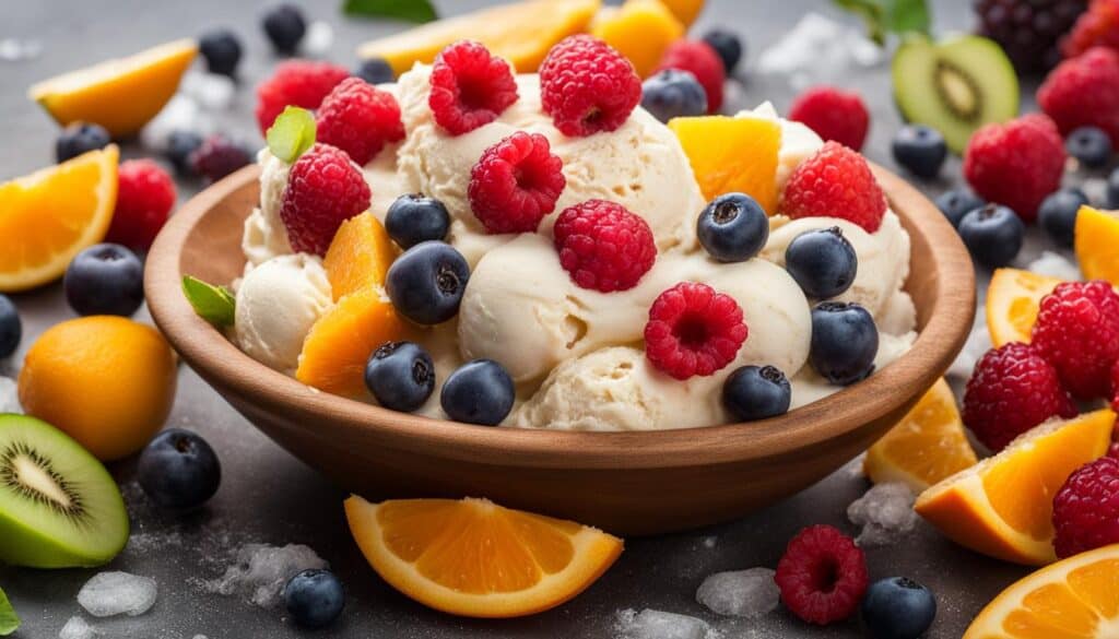 fruit and ice cream