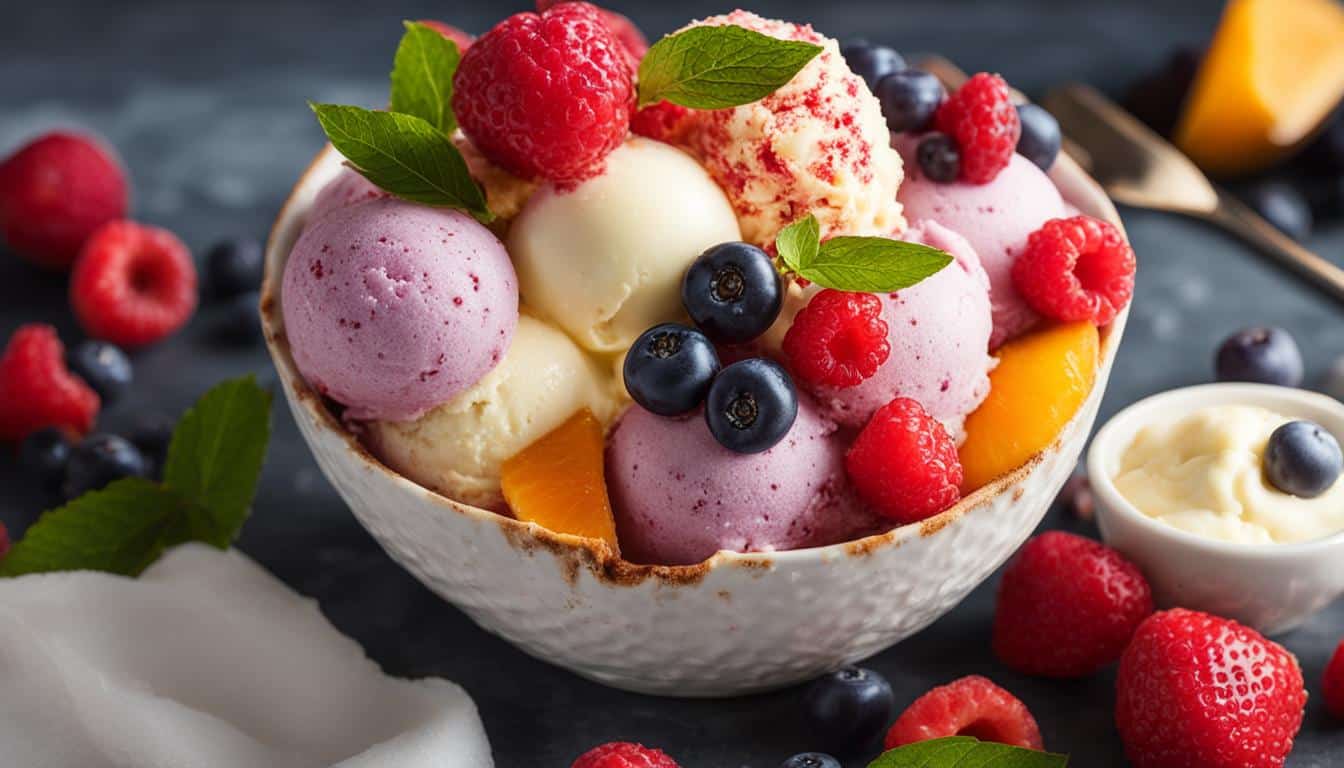 fruit and ice cream