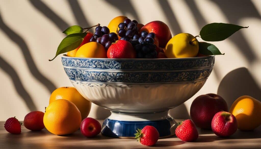 fruit in a bowl still life