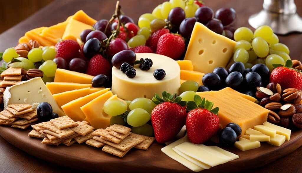 gourmet fruit and cheese platter