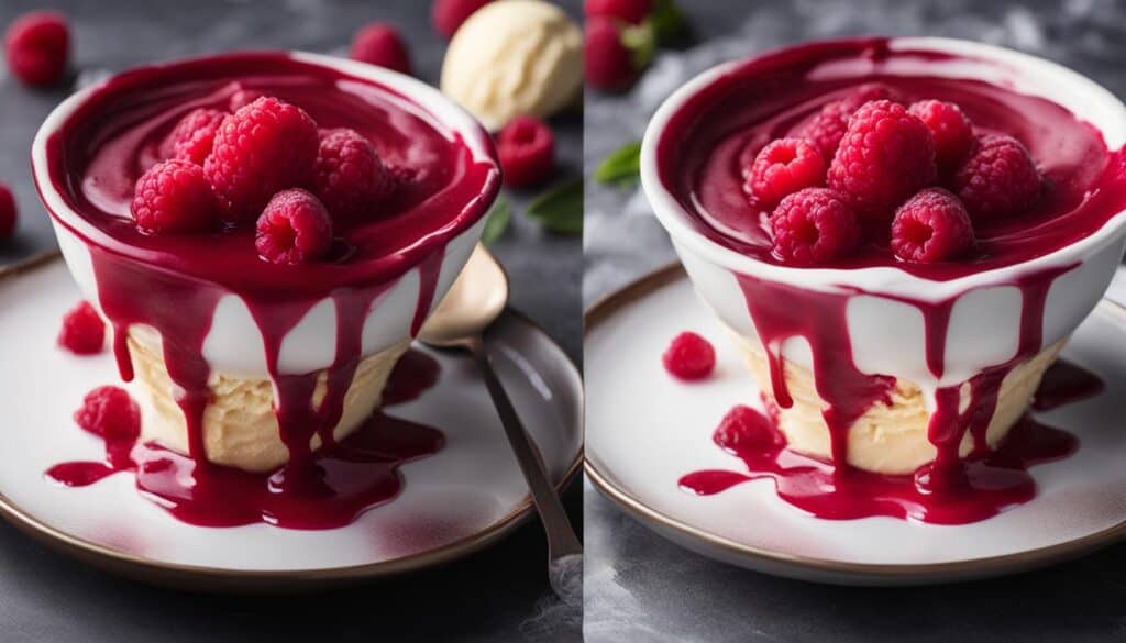 raspberry puree ice cream topping